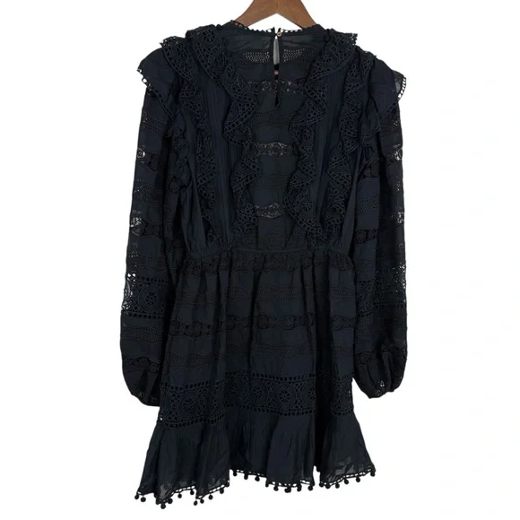 Ulla Johnson Jolie Black Lace Long Sleeve Dress SZ 4 - Picture 10 of 14